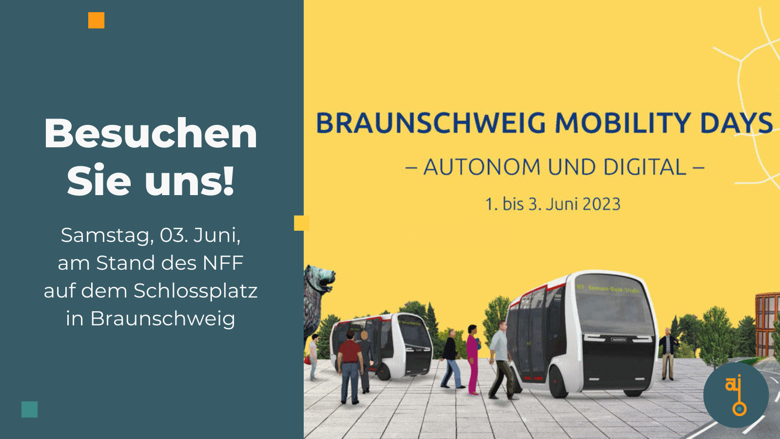 Info picture for the Braunschweig Mobility Days in green and yellow